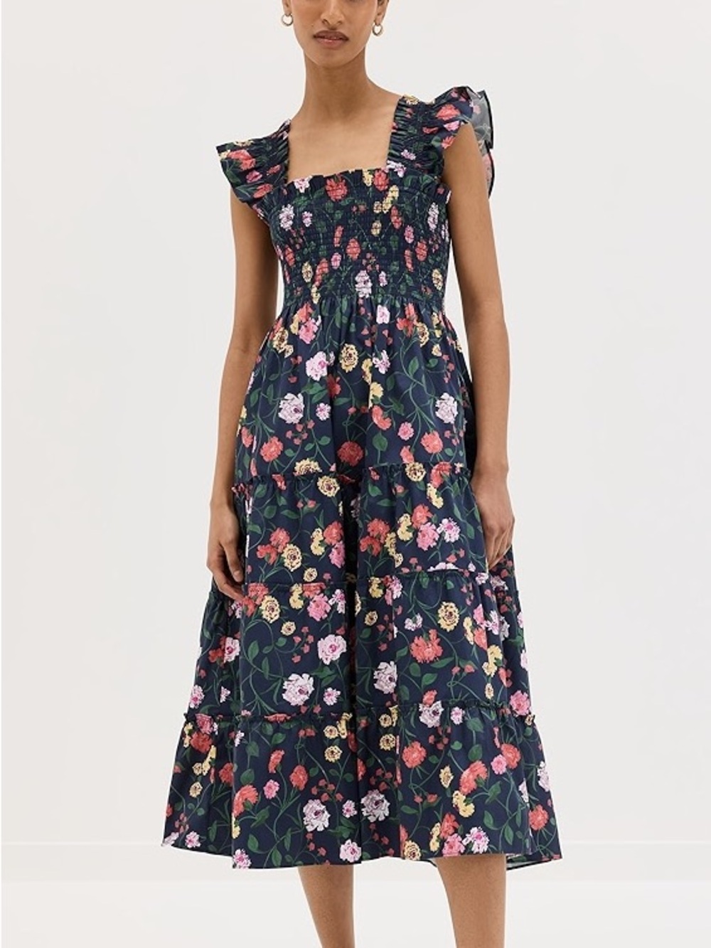 Hill House Nap Dress in Navy Peony Bouquet